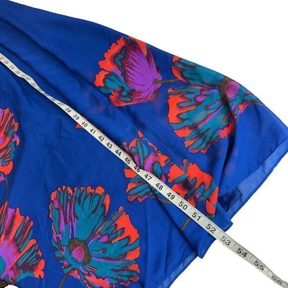 Aqua Y2K Strapless Blue Chiffon Maxi Floral Print Fairy Dress, 0 - Picture 12 of 13